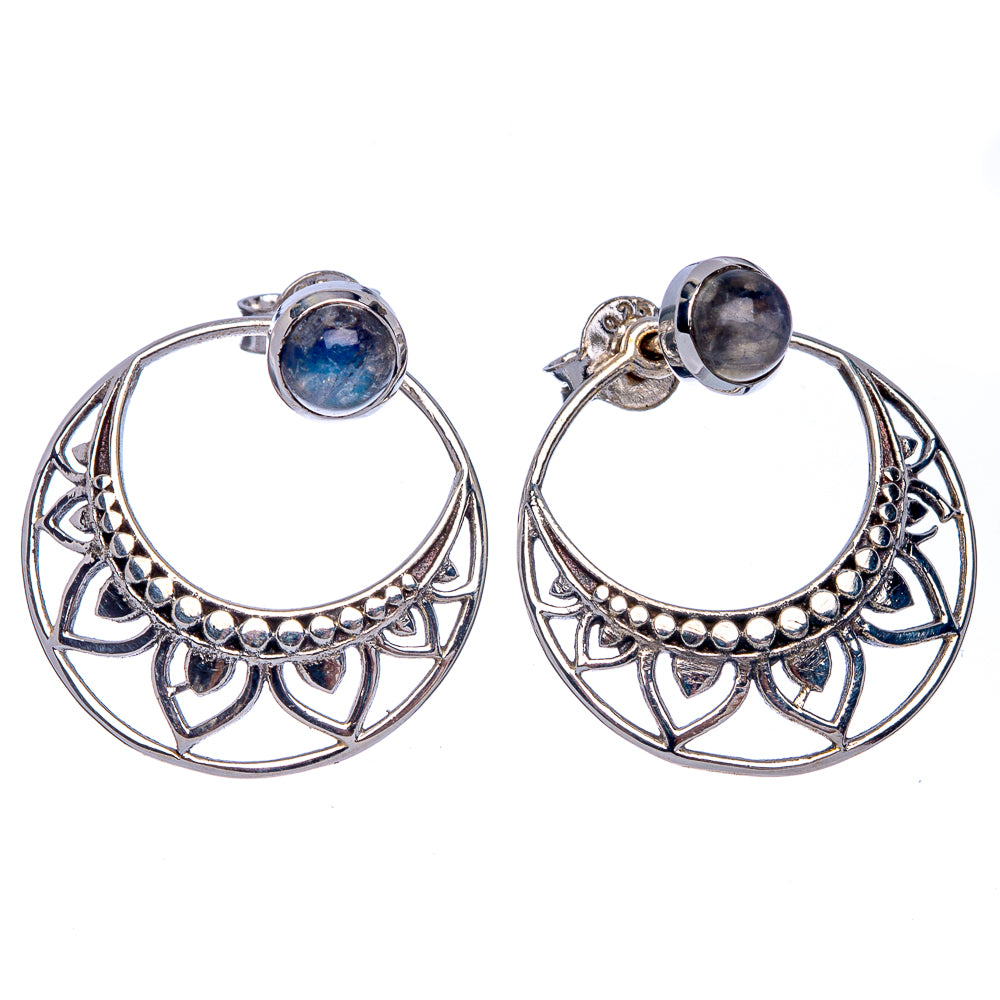 Rainbow Moonstone Earrings 7/8" (925 Sterling Silver) E433416