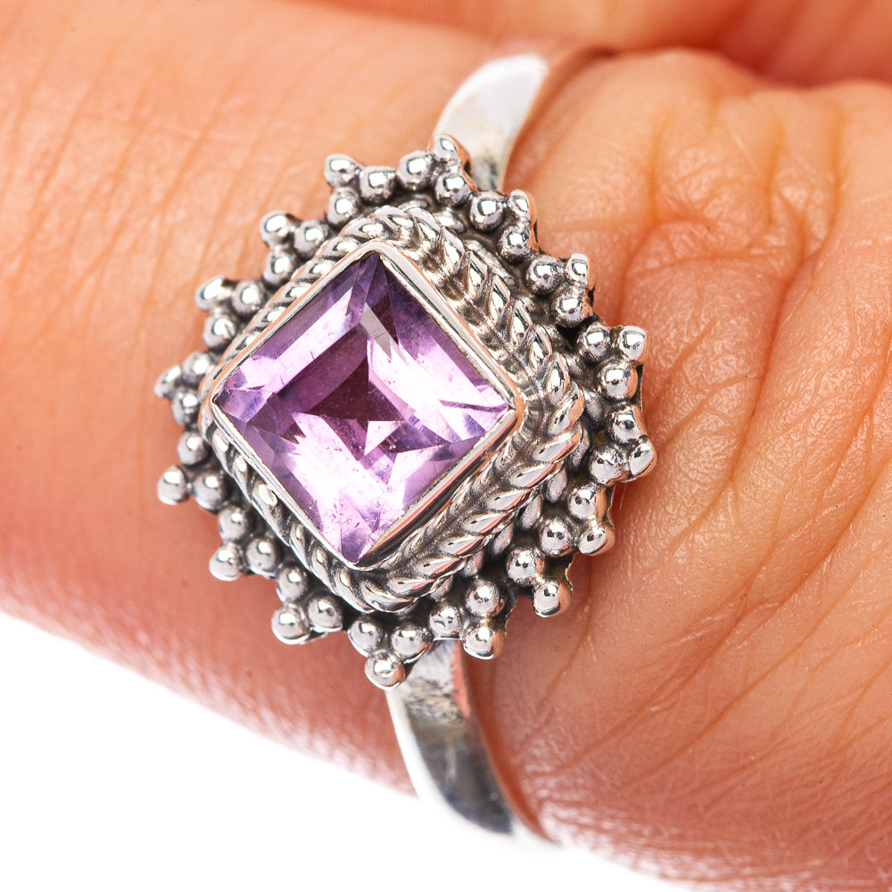 Faceted Amethyst Dainty Ring Size 7 (925 Sterling Silver) R145280