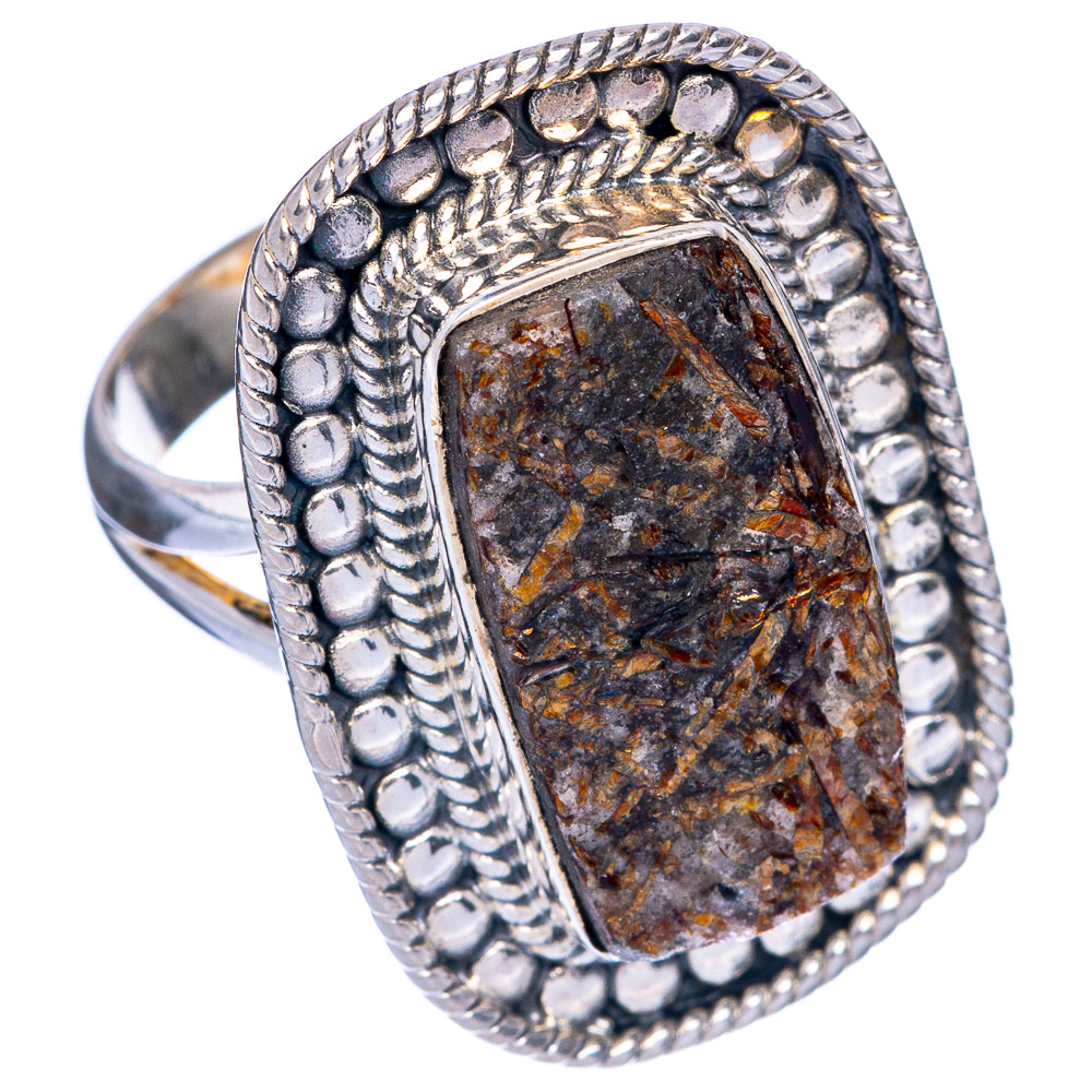 Large Rough Astrophyllite Ring Size 8 (925 Sterling Silver) R145293