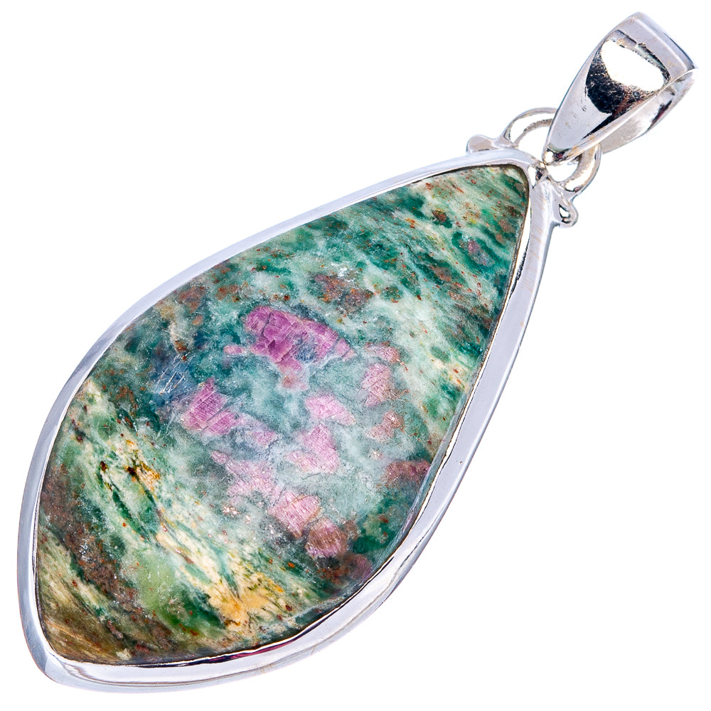 Ruby Fuchsite Pendant 1 7/8" (.925 Sterling Silver)