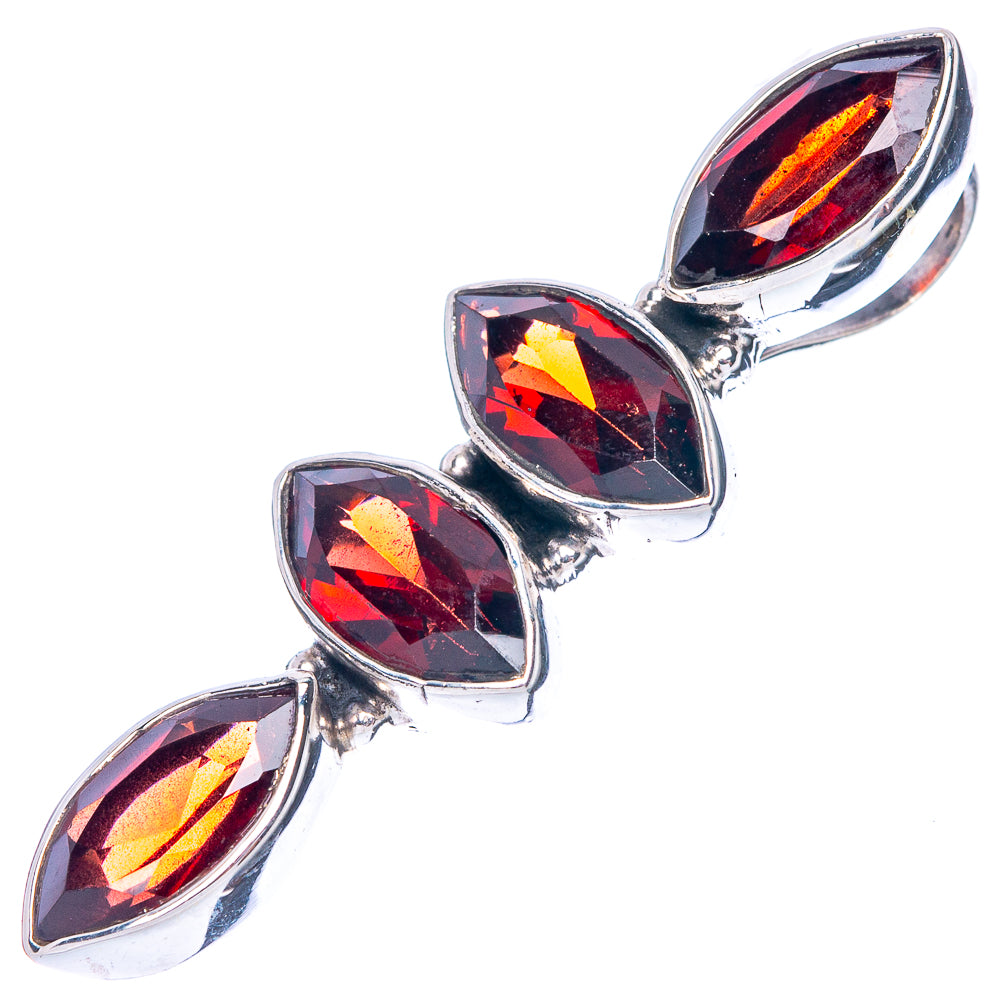 Garnet Dainty Pendant 1 3/8" (925 Sterling Silver) P43581