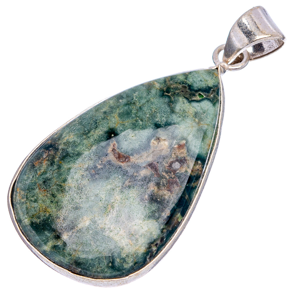 Ocean Jasper Pendant 1 7/8" (Silver Plated)