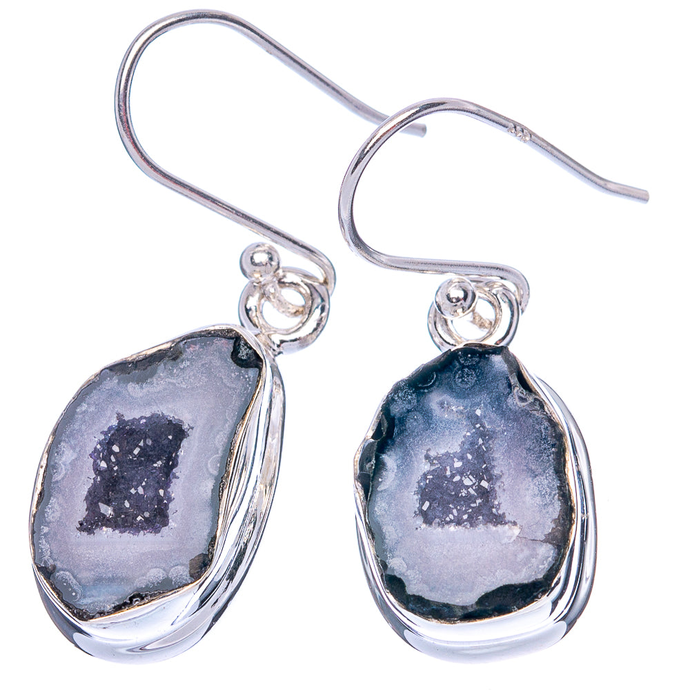 Premium Coconut Geode Earrings 1 3/8" (925 Sterling Silver) E1259