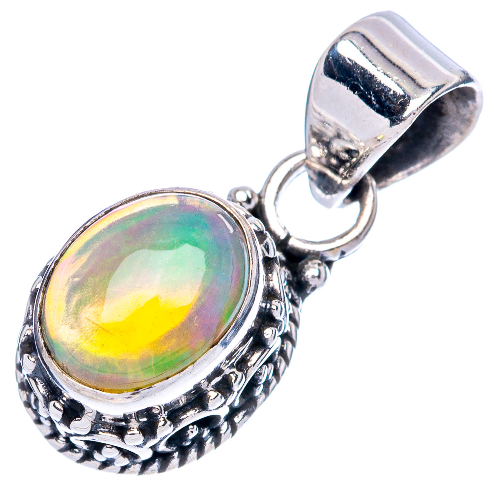 Rare  Ethiopian Opal Pendants 7/8" (925 Sterling Silver) P42347