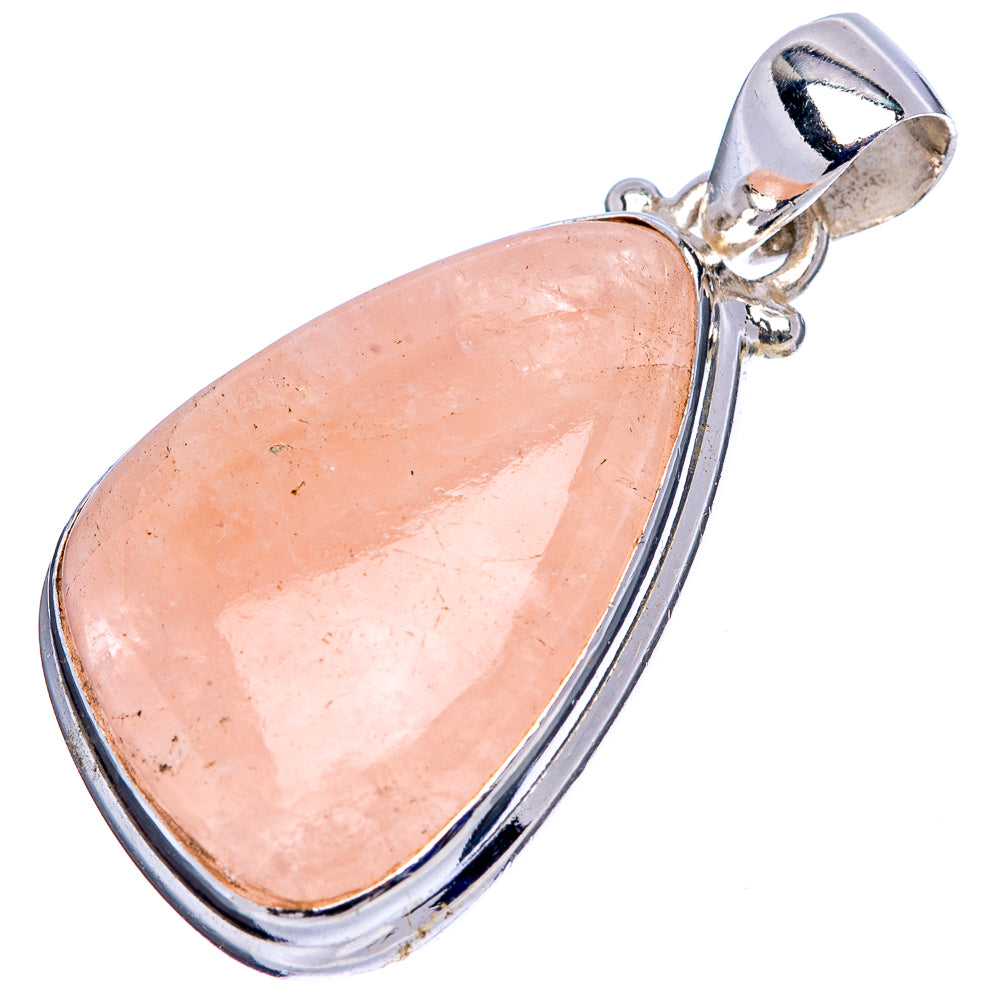 Rose Quartz Pendant 1 3/8" (.925 Sterling Silver)