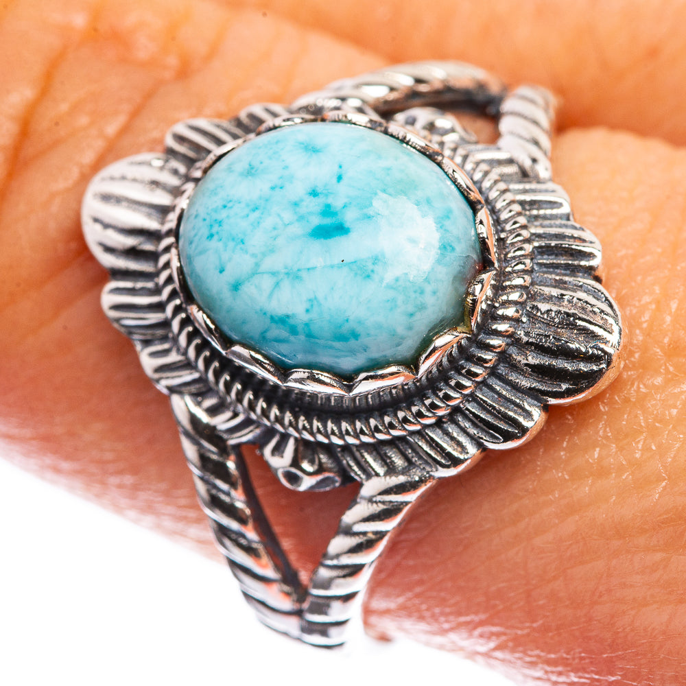 Larimar 925 Sterling Silver Ring Size 8.75