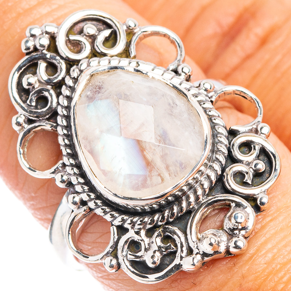 Premium Rainbow Moonstone Ring Size 7.75 (.925 Sterling Silver)