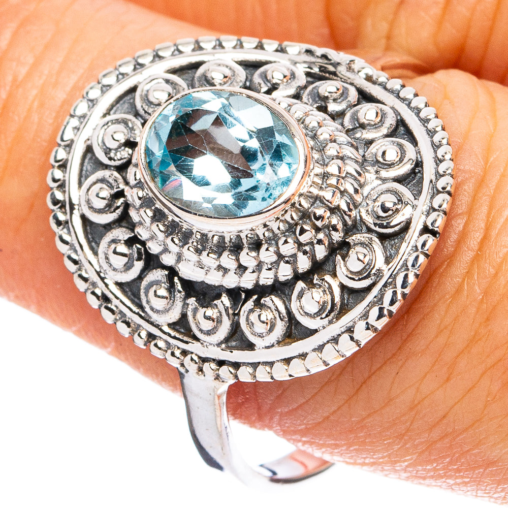 Blue Topaz Ring Size 10 (925 Sterling Silver) R8319