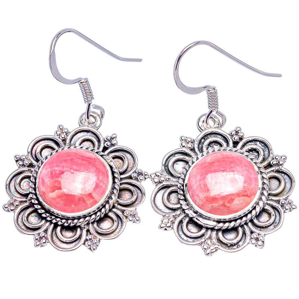 Premium Rhodochrosite Earrings 1 5/8" (.925 Sterling Silver)