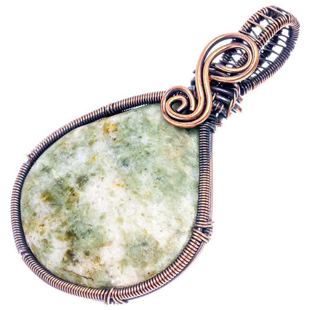 Seraphinite  Wire Wrap Pendant 2 5/8" (Oxidized Copper)