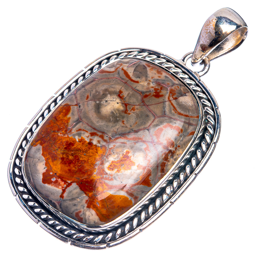 Mushroom Rhyolite 925 Sterling Silver Pendant 2"