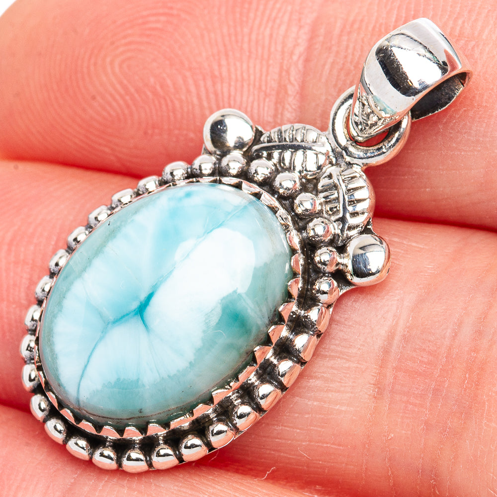 Larimar Pendant 1 1/4" (925 Sterling Silver) P42140