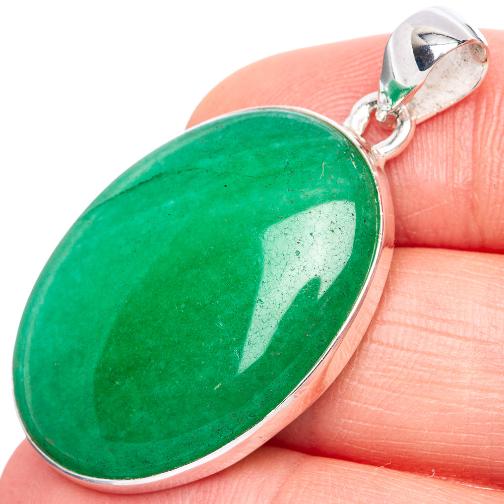 Green Onyx Pendant 1 5/8" (925 Sterling Silver) P42144
