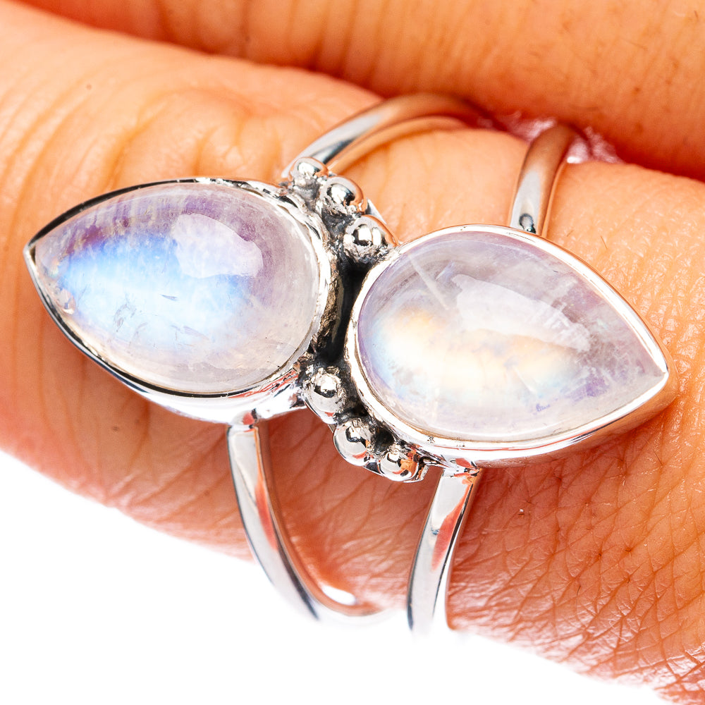 Asc Premium Rainbow Moonstone Ring Size 8.75 (925 Sterling Silver) R3491