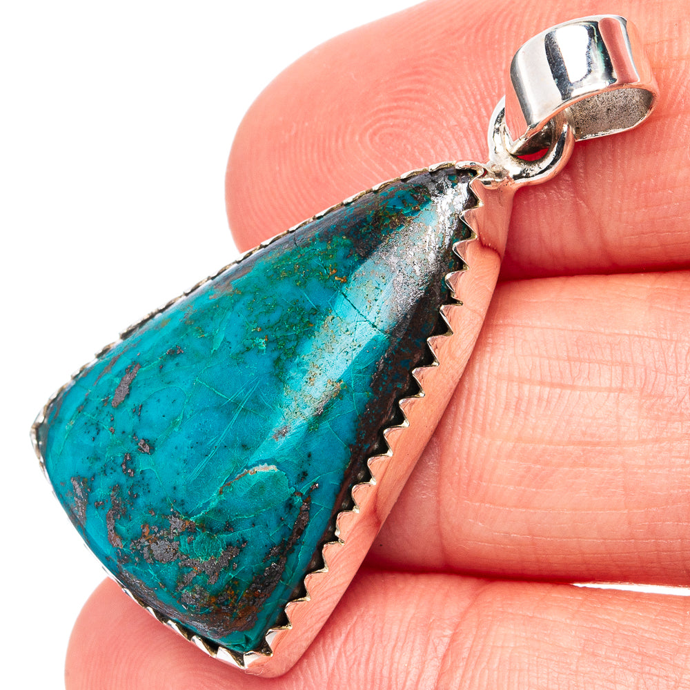 Shattuckite Pendant 1 5/8" (.925 Sterling Silver)