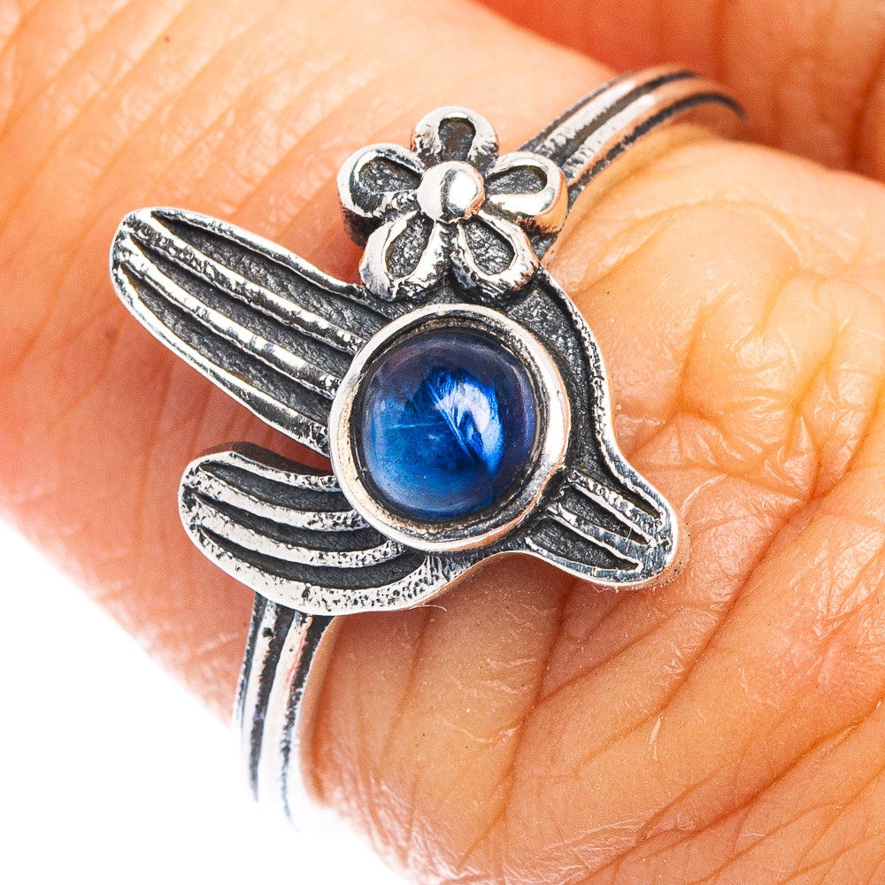 Kyanite Cactus Dainty Ring Size 6.75 (.925 Sterling Silver)