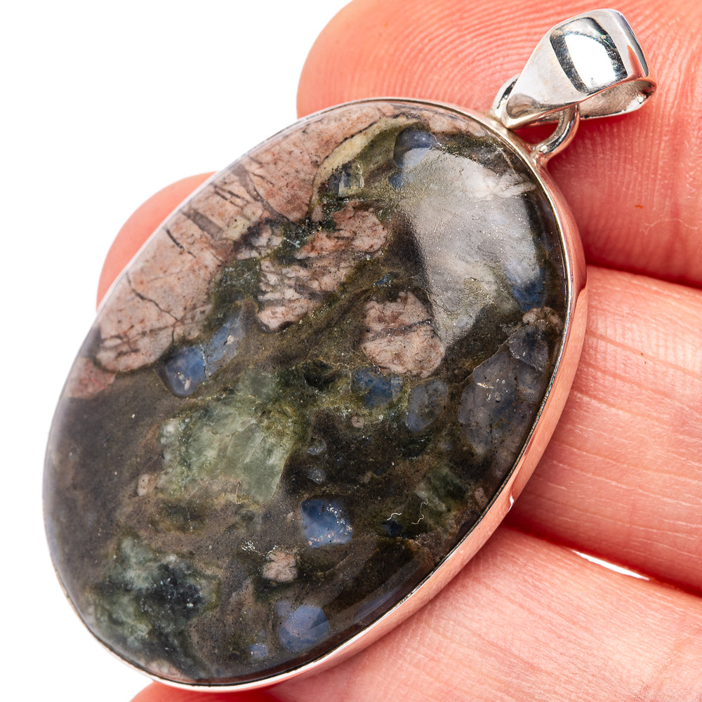 Dragon's Blood Jasper Pendant 1 3/4" (.925 Sterling Silver)