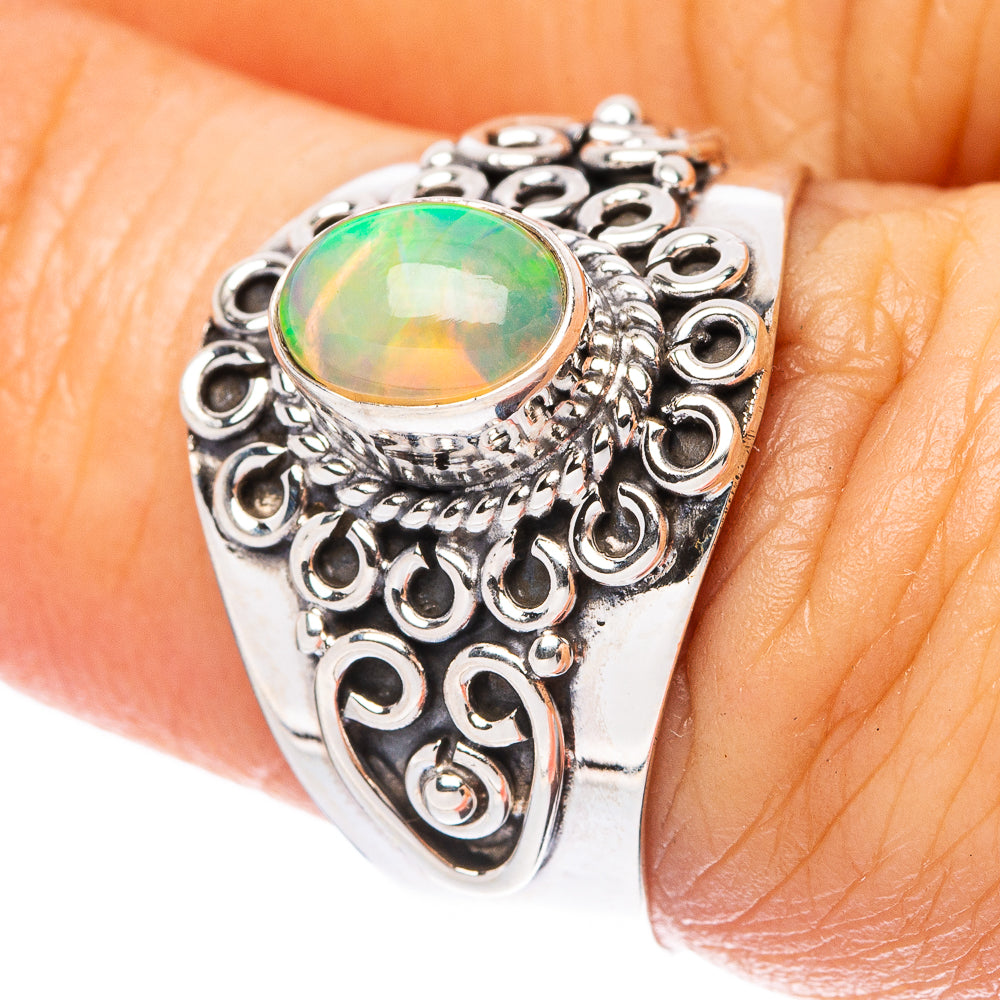 Rare Ethiopian Opal Ring Size 7.5 (925 Sterling Silver) R4327
