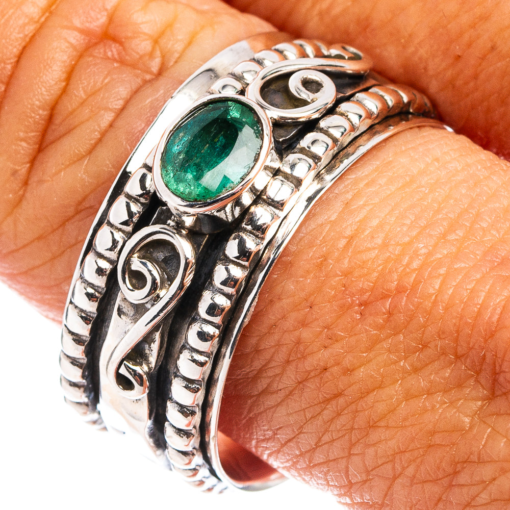 Premium Zambian Emerald Ring Size 10 (.925 Sterling Silver)