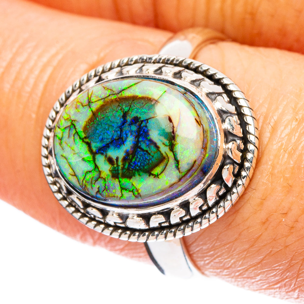 Rare Sterling Opal Ring Size 8.25 (925 Sterling Silver) R4630