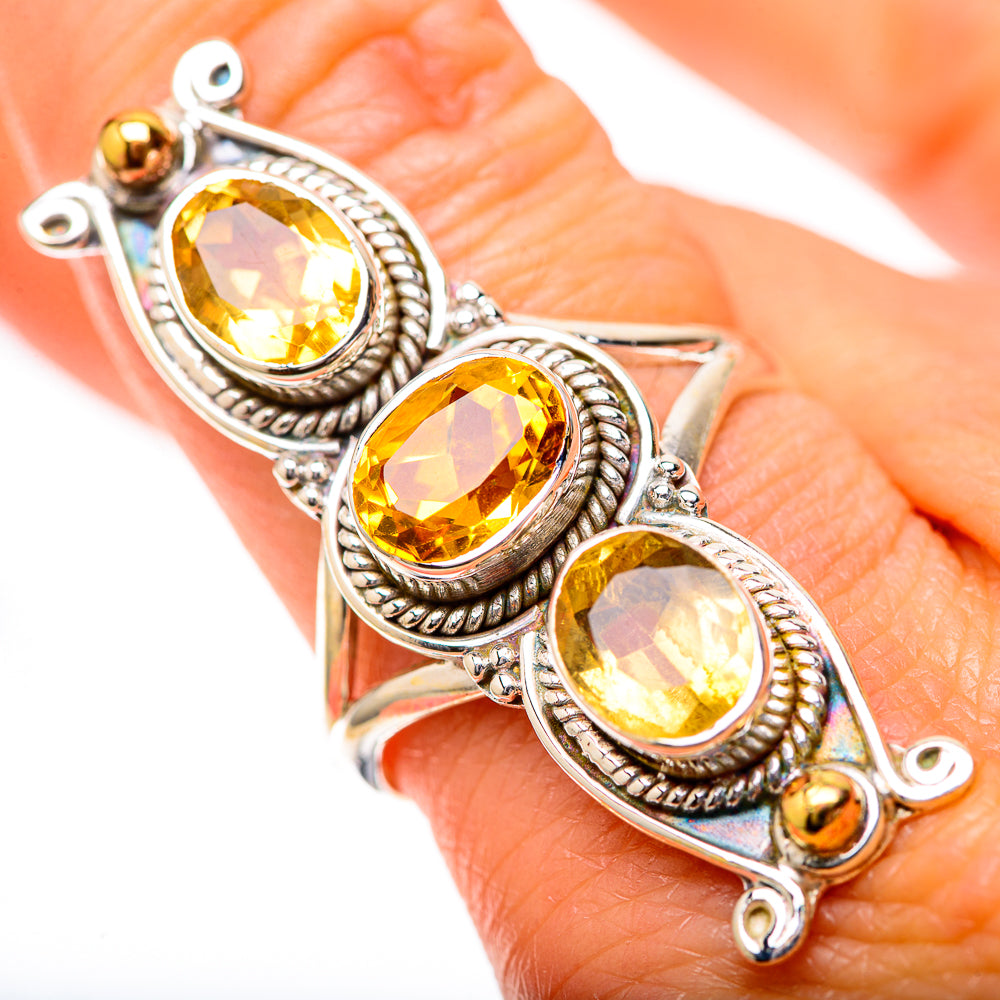 Large Faceted Citrine 925 Sterling Silver Ring Size 9 (925 Sterling Silver) RING139691
