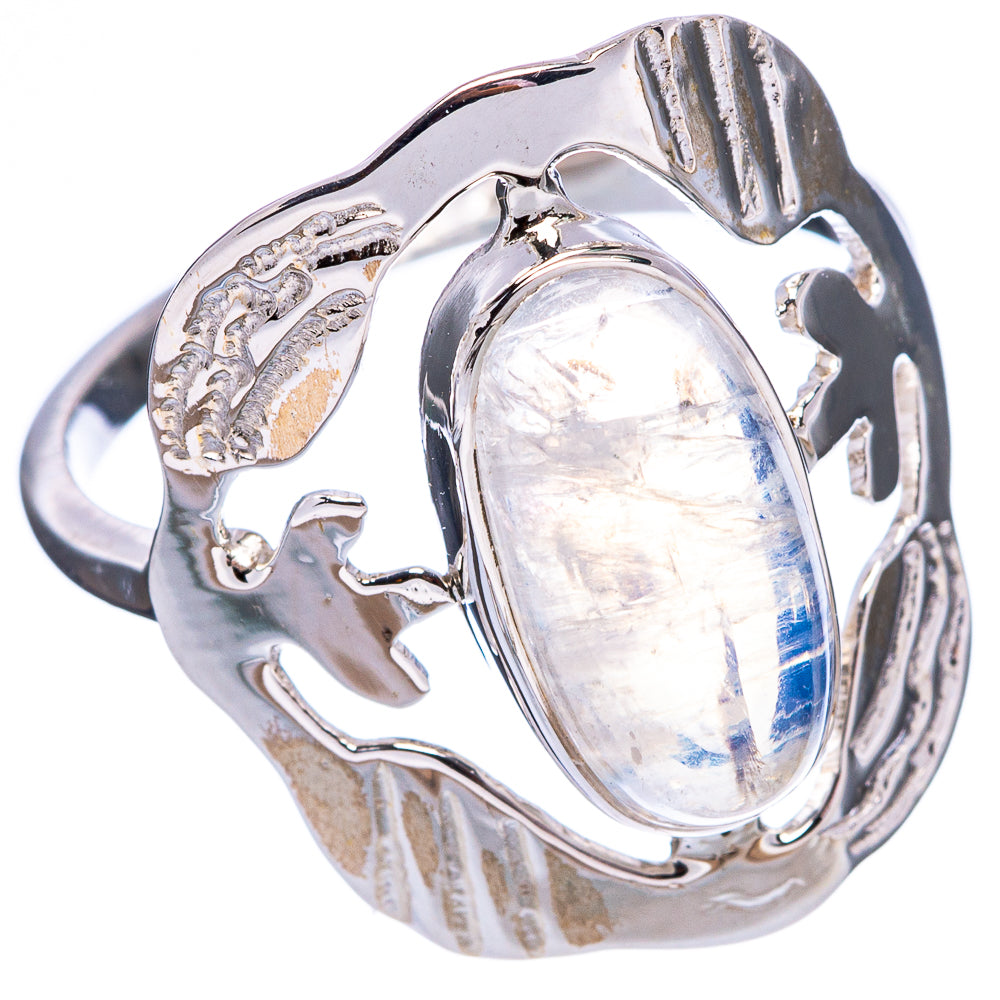 Premium Rainbow Moonstone Ring Size 9 (.925 Sterling Silver)