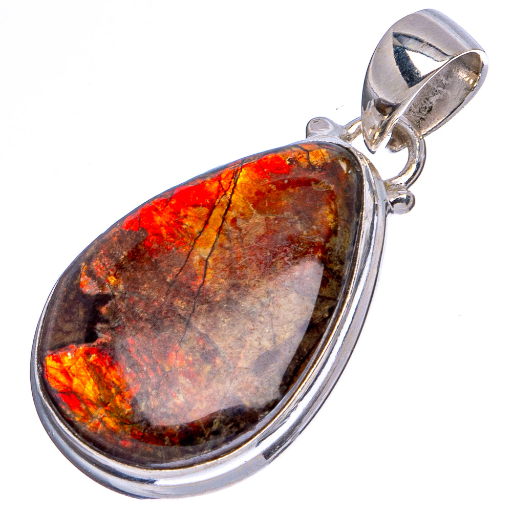 Rare Canadian Ammolite Pendant 1 3/8" (.925 Sterling Silver)