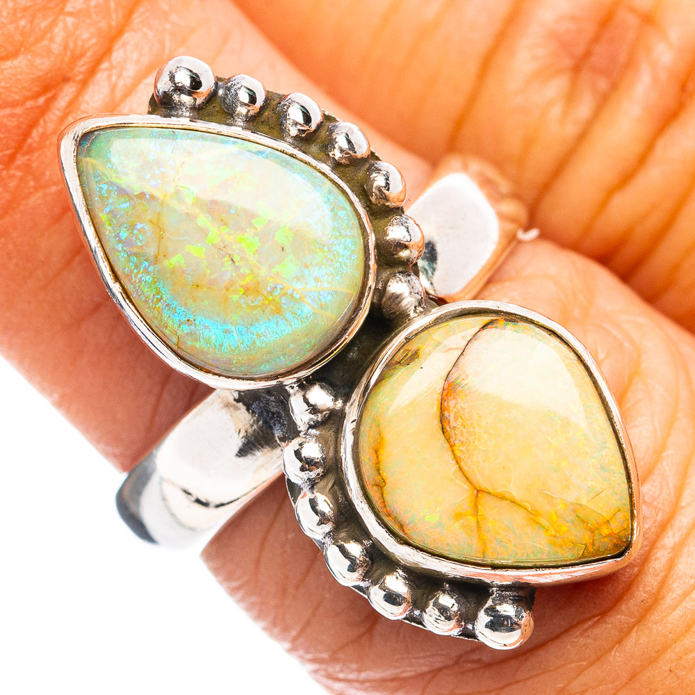 Rare Sterling Opal Ring Size 6 Adjustable (.925 Sterling Silver)