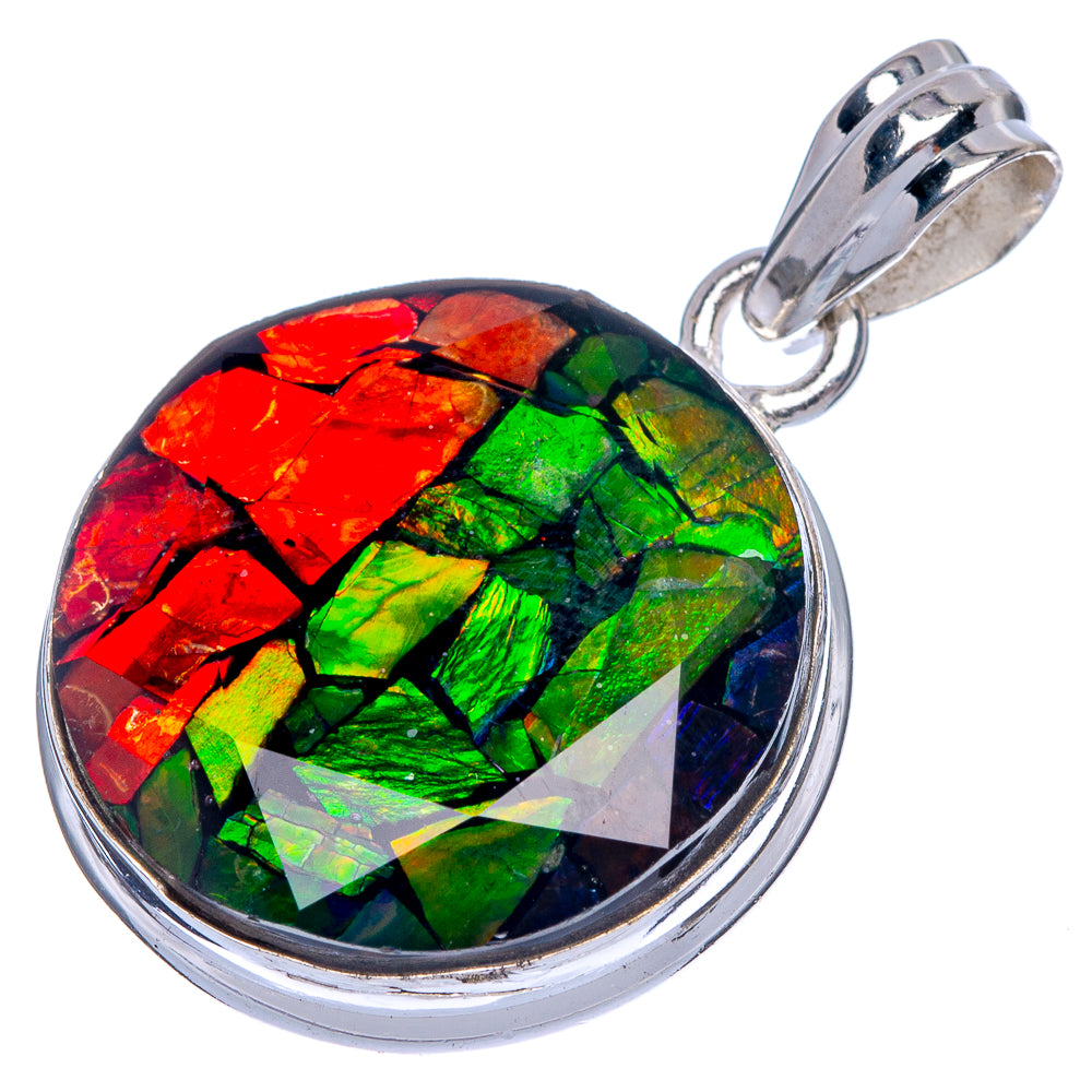 Rare Ammolite Pendant 1 3/8" (925 Sterling Silver) P39951
