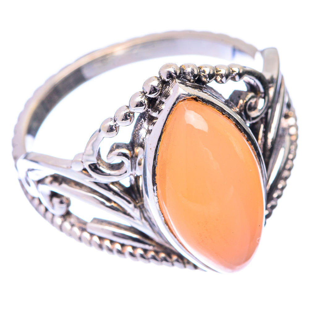 Peach Moonstone Ring Size 9 (925 Sterling Silver) R140887