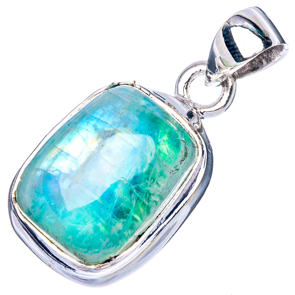 Green Moonstone Pendant 1" (925 Sterling Silver) P42398