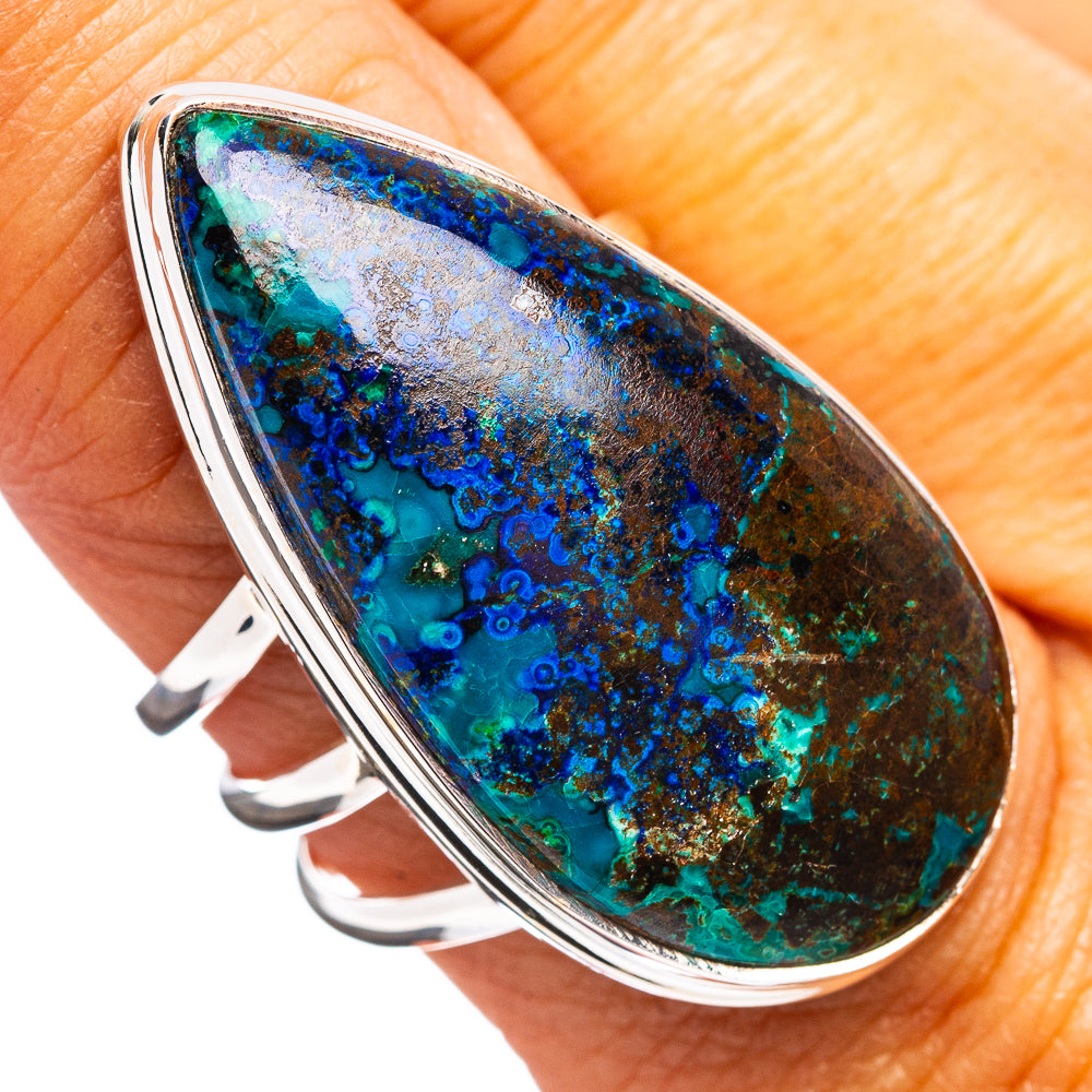 Premium Azurite Malachite Ring Size 9.25 (.925 Sterling Silver)