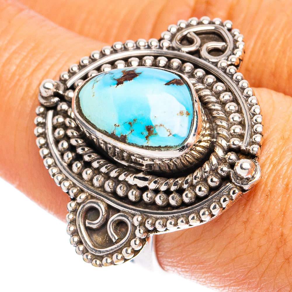 Rare Golden Hills Turquoise Ring Size 7.5 (925 Sterling Silver) R8597