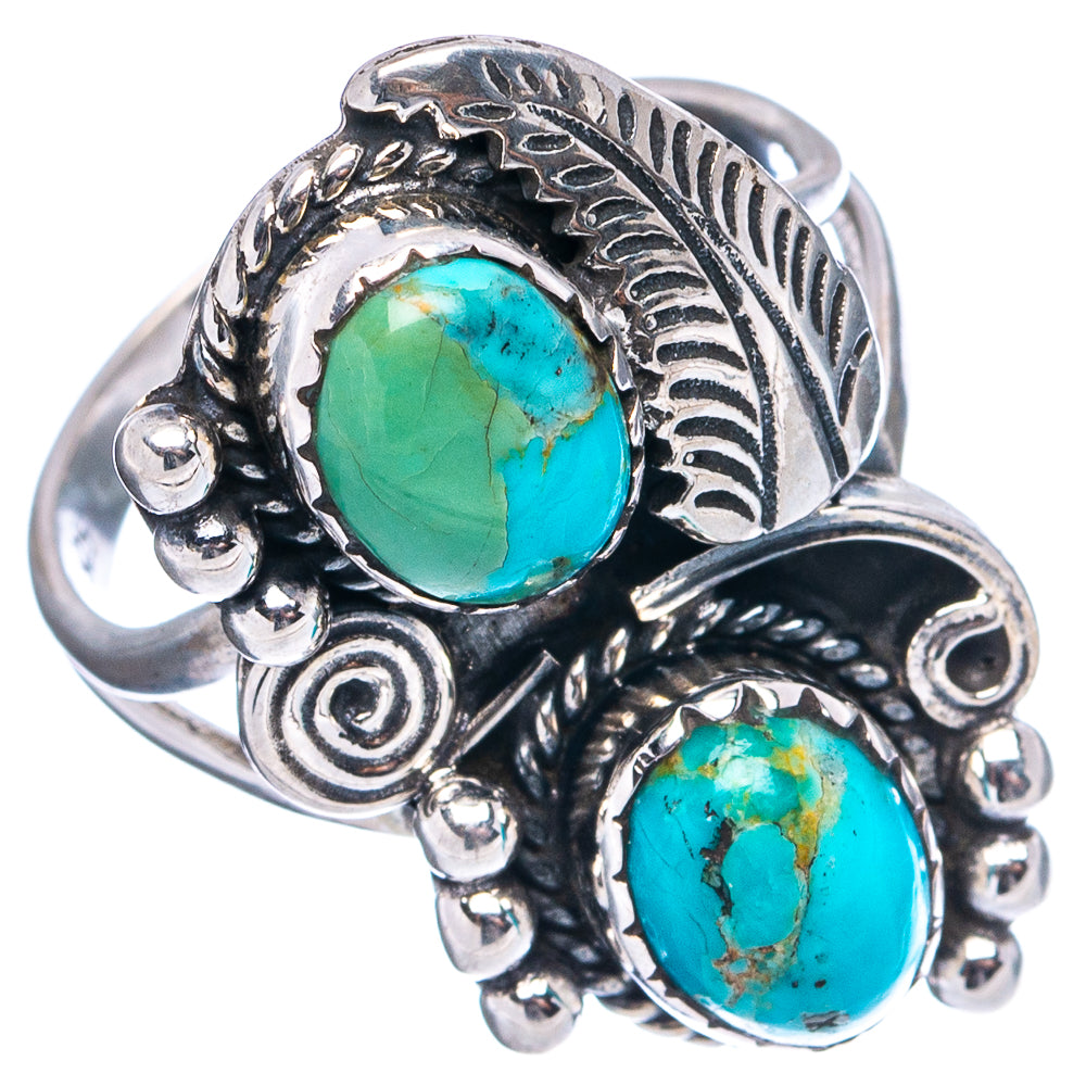 Native Style Mohave Turquoise Ring Size 6.5 (.925 Sterling Silver)