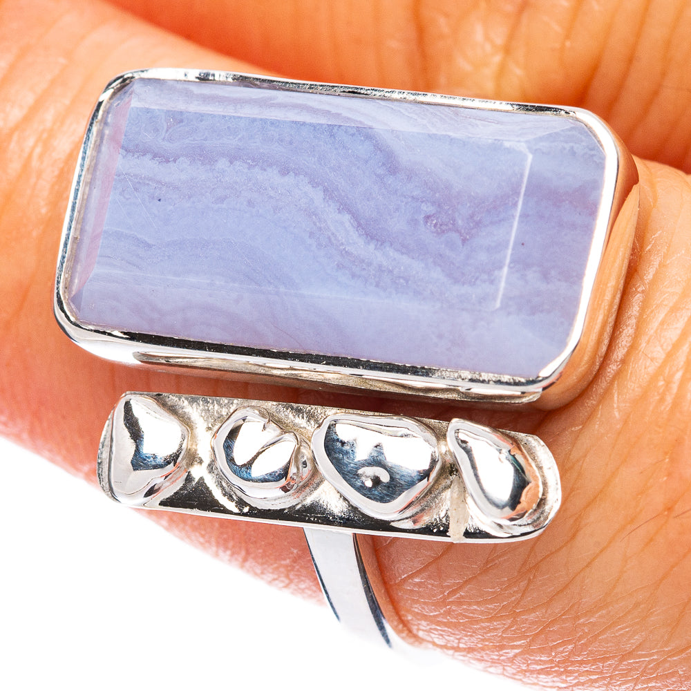 Asc Premium Blue Lace Agate Ring Size 8 (925 Sterling Silver) R3525