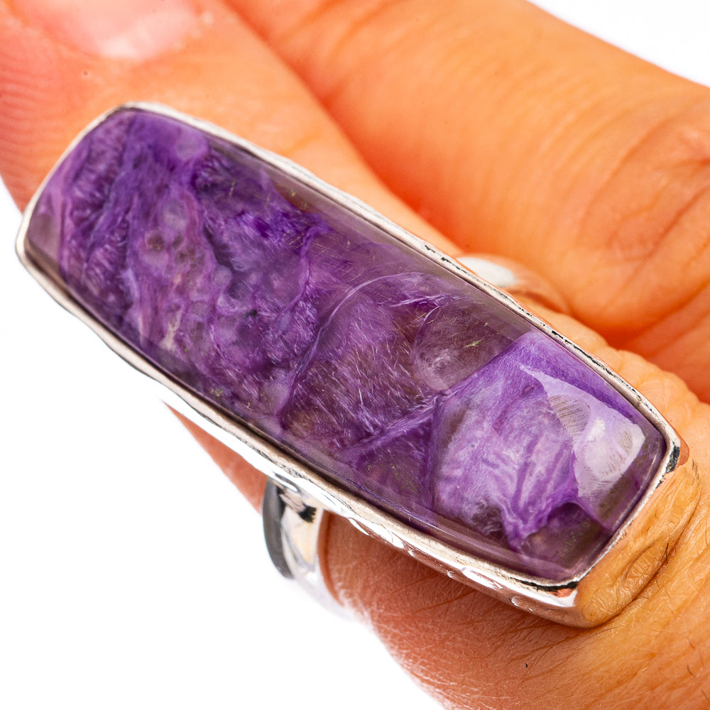 Large Charoite Ring Size 5.75 (925 Sterling Silver) R142909