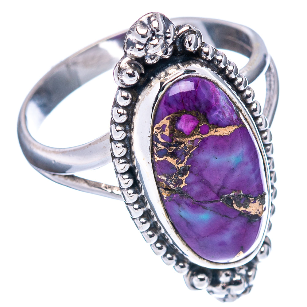 Purple Copper Turquoise Ring Size 7.5 (.925 Sterling Silver)