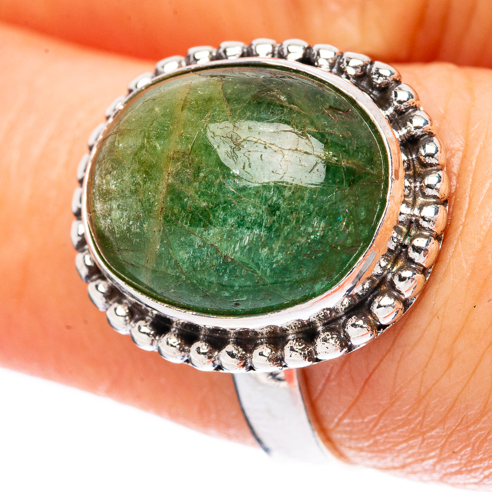 Green Aventurine 925 Sterling Silver Ring Size 7 (925 Sterling Silver) R3843