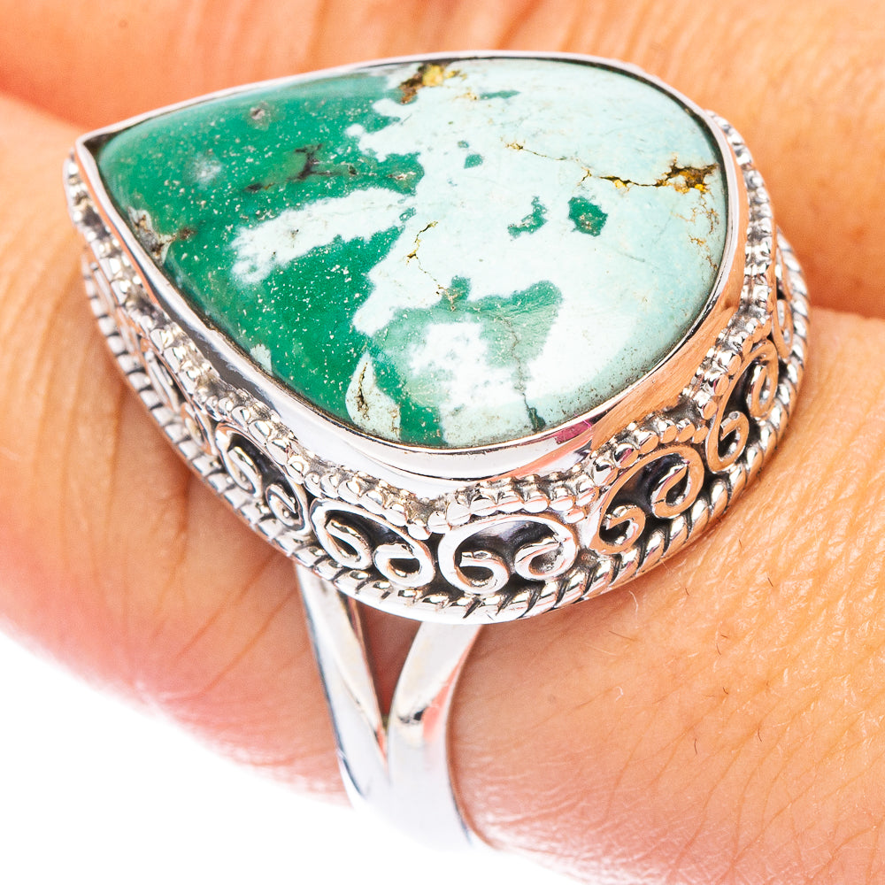 Rare Persian Turquoise Ring Size 7.75 (925 Sterling Silver) R7486