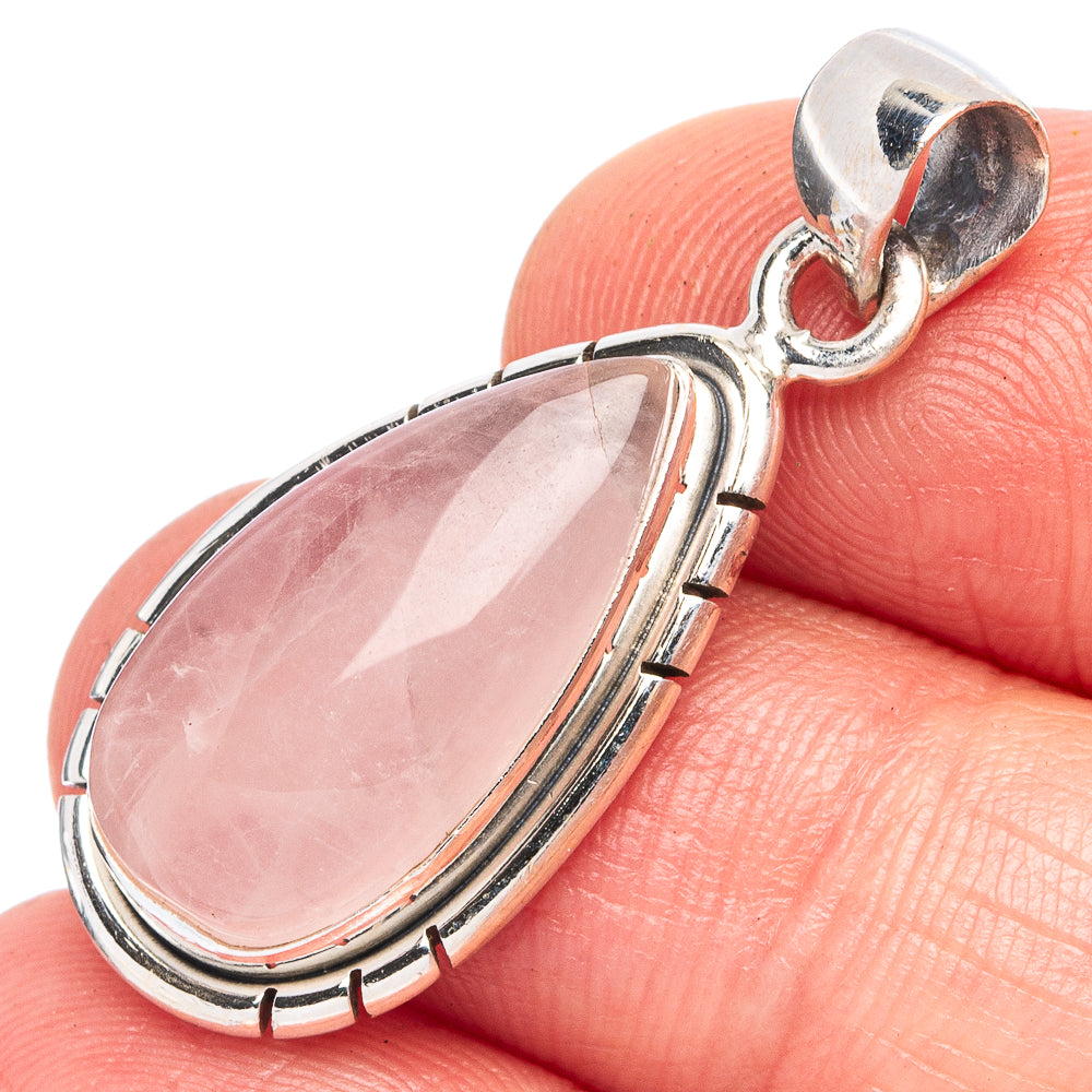 Rose Quartz Pendant 1 3/8" (925 Sterling Silver) P43499