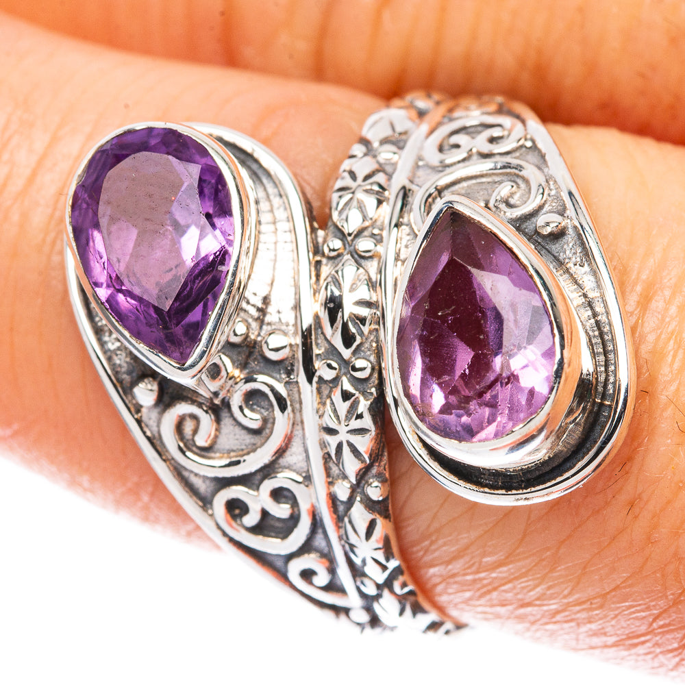 Faceted Amethyst Ring Size 8.5 (925 Sterling Silver) R3121