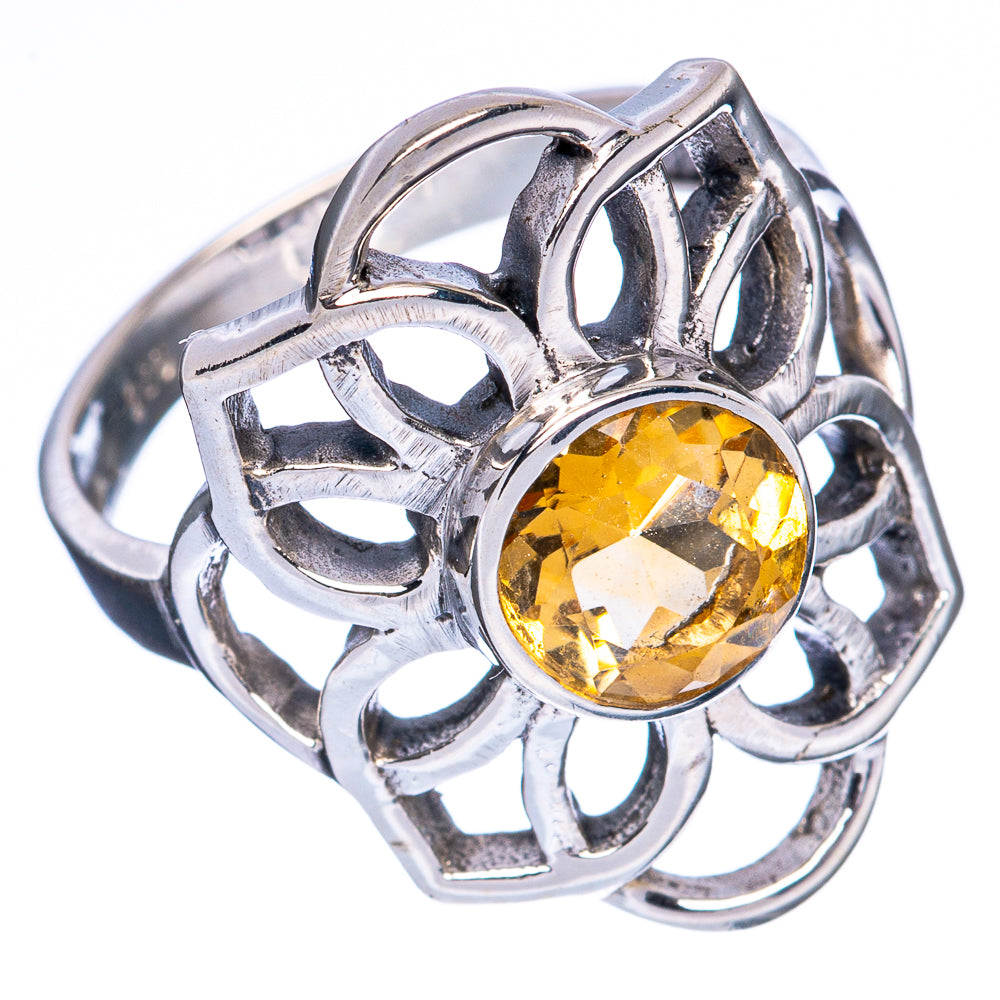 Faceted Citrine Ring Size 7 (925 Sterling Silver) R3300