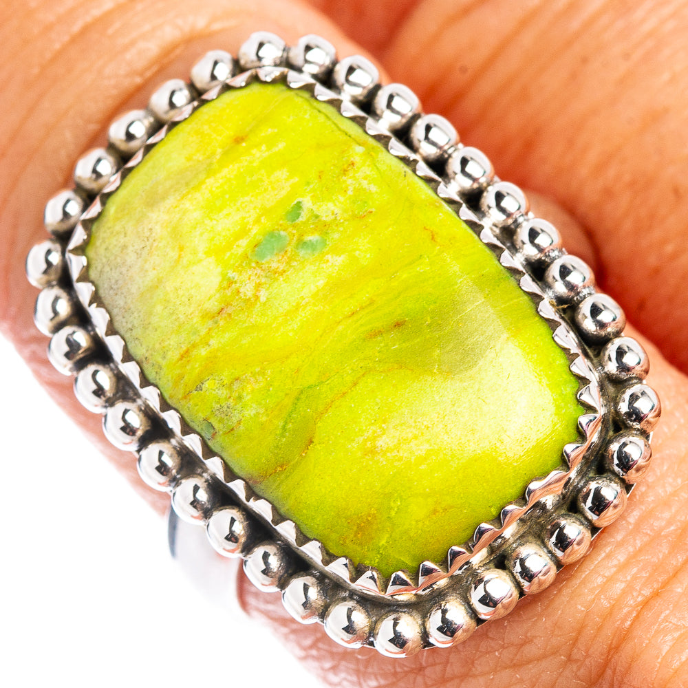 Rare Gaspeite Ring Size 9 (.925 Sterling Silver)