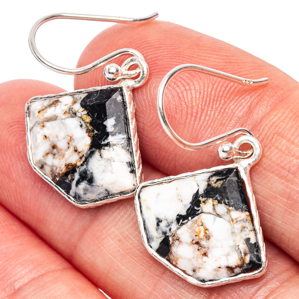 Zebra Jasper Earrings 1 1/8" (925 Sterling Silver) E2483