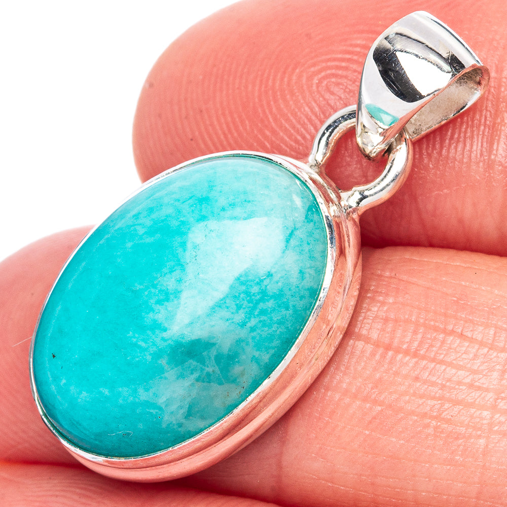 Amazonite Pendant 1 1/8" (925 Sterling Silver) P41756