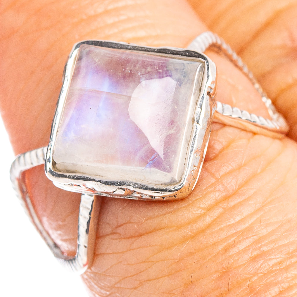 Premium Rainbow Moonstone Ring Size 7.25 (.925 Sterling Silver)