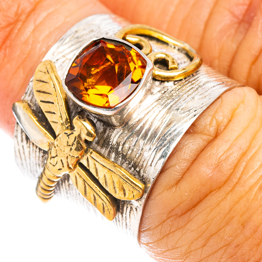 (Classic Series) Mandarin Citrine Ring Size 6 (.925 Sterling Silver)