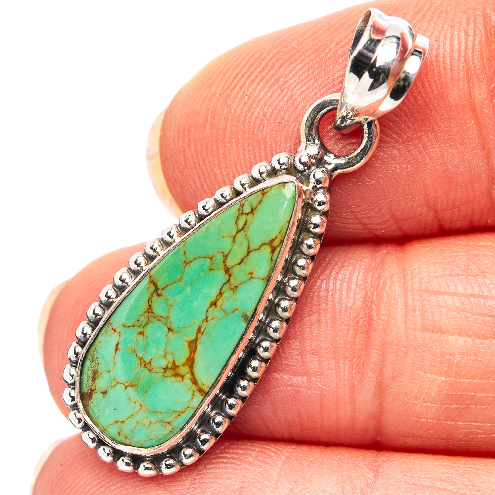 Royston Turquoise Pendant 1 3/8" (.925 Sterling Silver)