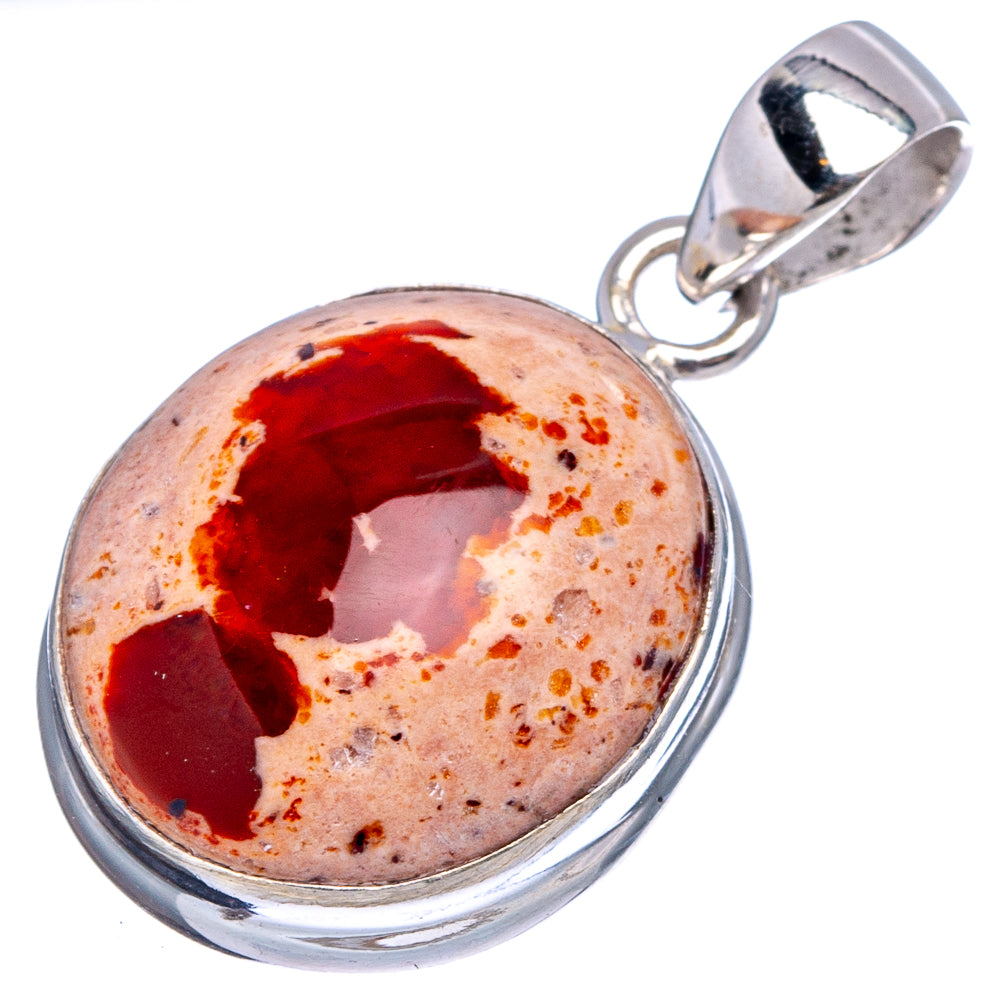 Rare Mexican Fire Opal Pendant 1 1/4" (.925 Sterling Silver)