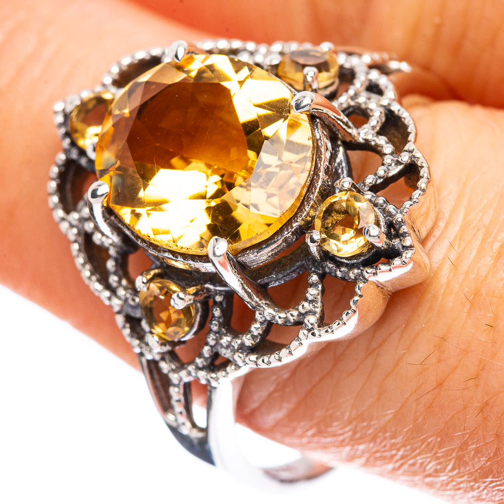 Faceted Citrine Ring Size 9.75 (925 Sterling Silver) R3224